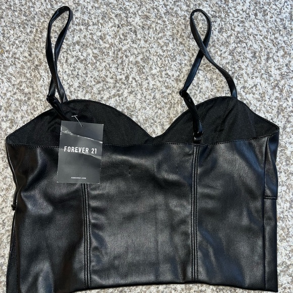 Forever21 Faux Leather Cami with Adjustable Spaghetti Straps - Picture 2 of 2